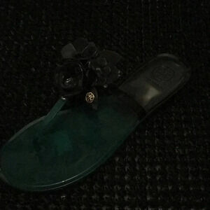 Tory Burch jelly slides. Never worn, green
